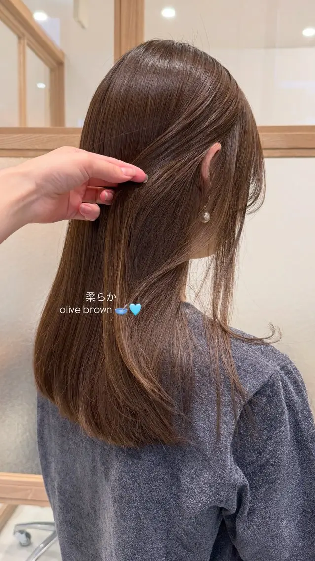 ミディアム カット ヘアカラー トリートメント 𓍯柔らかhair 𓍯 yukinoのヘアスタイル