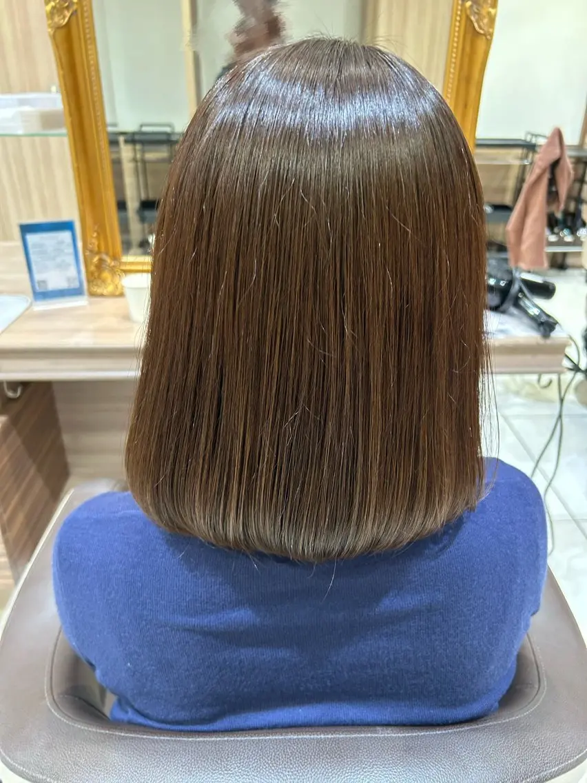 ミディアム カラー ブラウンカラー 透明感カラー ナチュラルブラウン ヘアカラー 山中 柚花のヘアスタイル