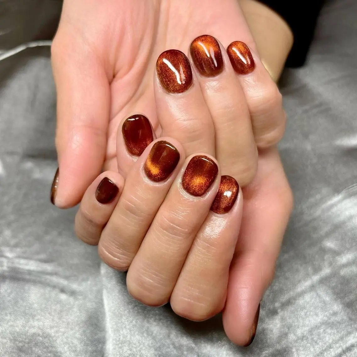 ネイル ブラウン マグネットネイル BEE NAILのネイルデザイン