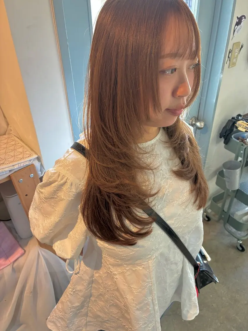 ロング カット ヘアカラー トリートメント 大人ナチュラル/艶 カラー/mizukiのヘアスタイル