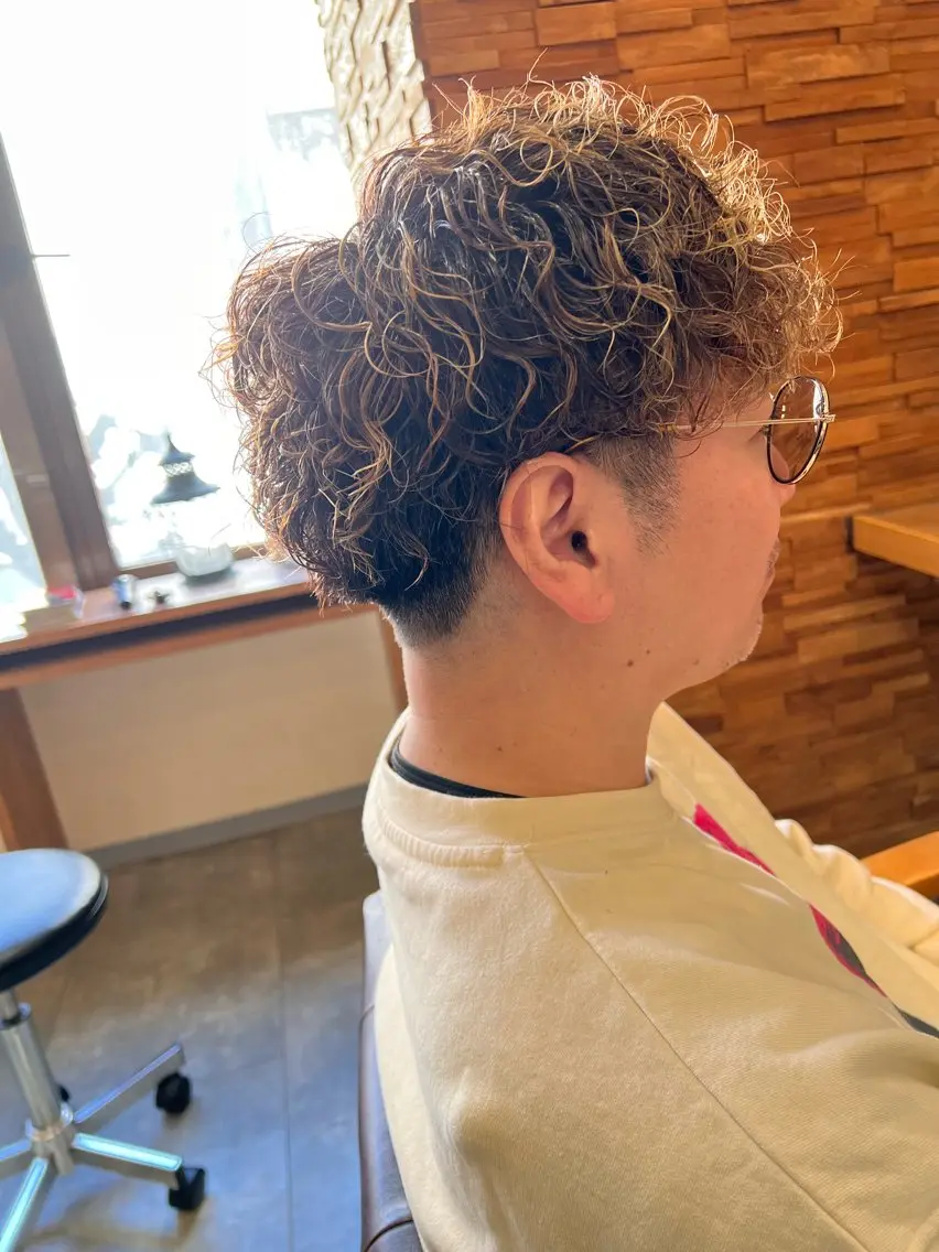 【minimo限定】メンズカット＋クリーム波巻きorツイストスパイラル🔴炭酸シャンプー付き🙆‍♂️💈の写真