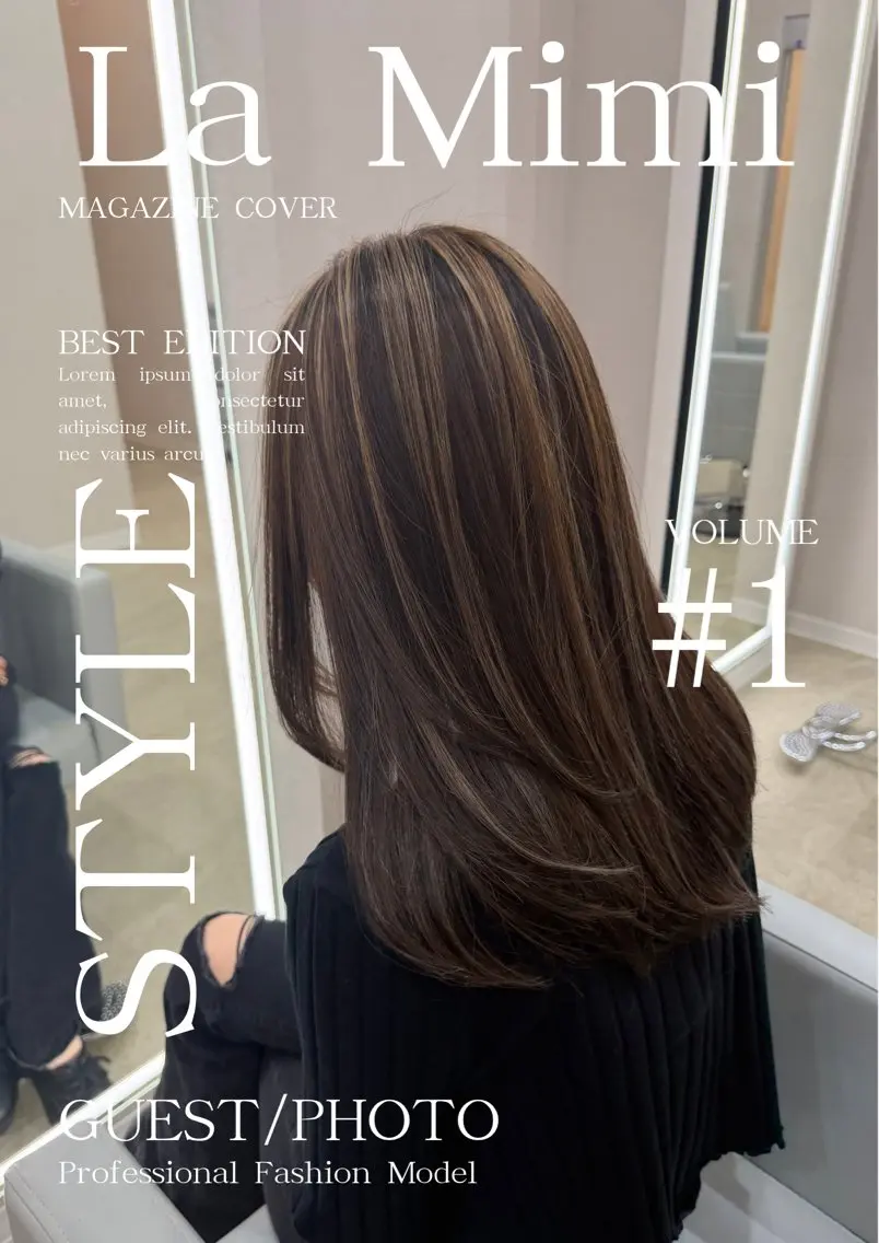 セミロング アッシュ ミストバング ハイライト 髪質改善 レイヤーカット ヘアカラー 🫧La Mimi YUI🫧のヘアスタイル