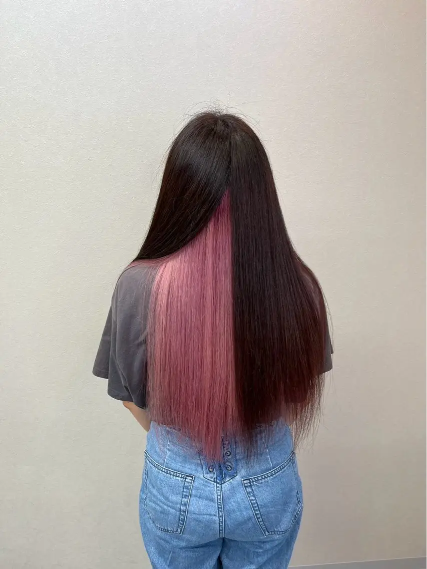 カラー ブリーチ ピンクカラー ブリーチカラー HAZUKI🦖のヘアスタイル