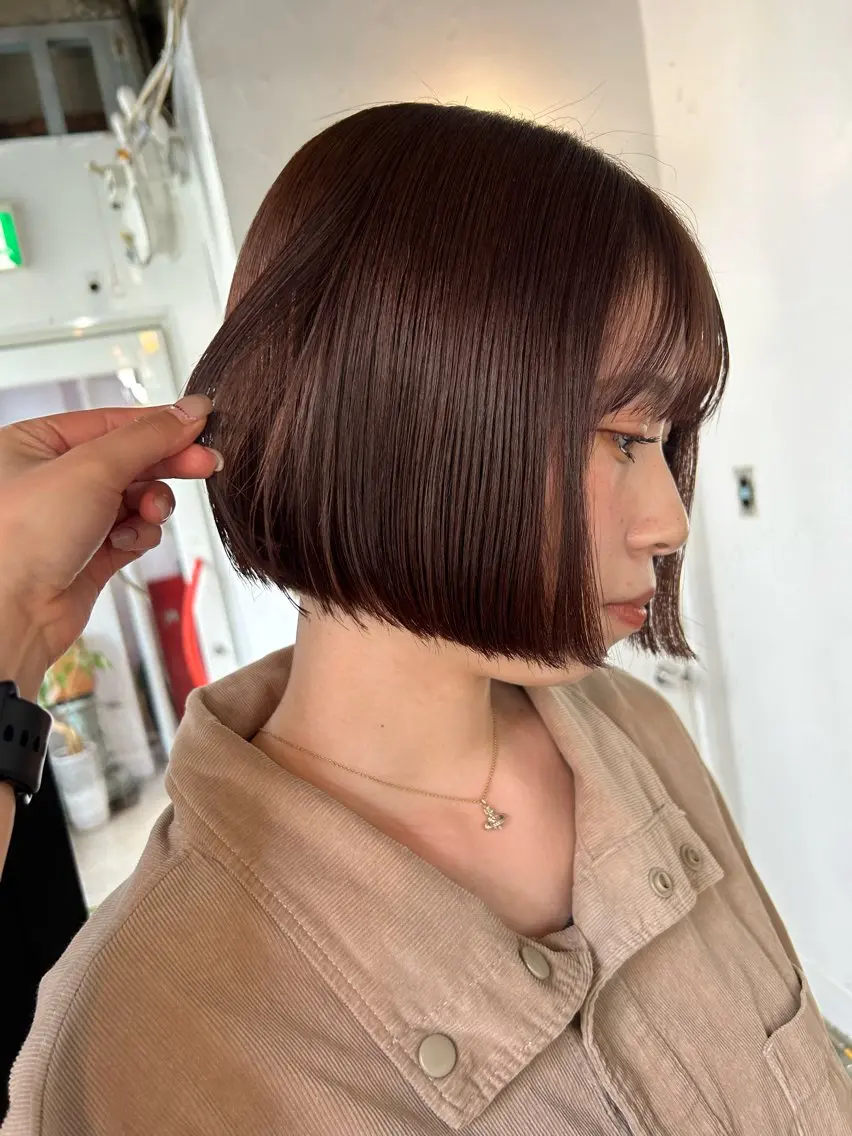 ミディアム カラー ブラウンカラー カット ヘアカラー maho/垢抜け カラーパーマメイクのヘアスタイル