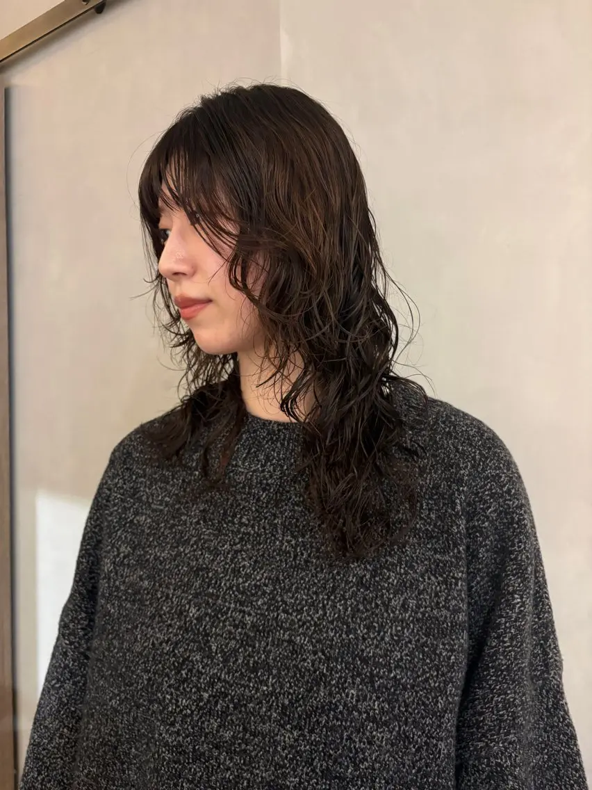 セミロング カット パーマ パーマ/ボブ,ロング ヤマシタミウ🌀のヘアスタイル