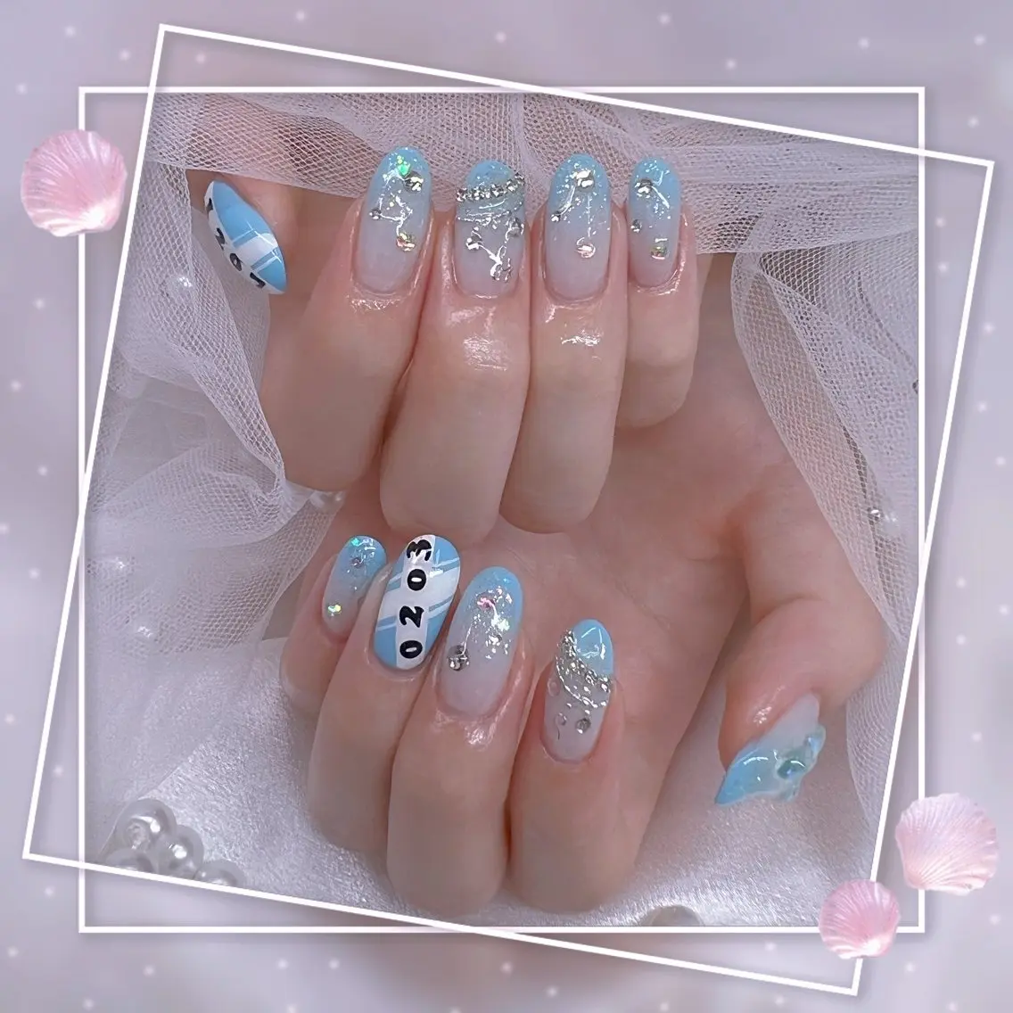 ネイル チークネイル フレンチネイル グラデーション マグネットネイル マグネットフレンチ ハンドネイル Chill Nailsalonのネイルデザイン