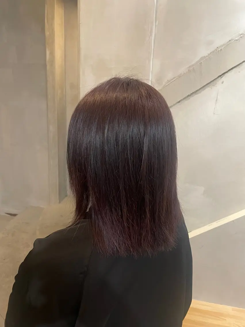 ショート カラー パーマ ヘアアレンジ メンズ キッズ レッドカラー 長南 歩果のヘアスタイル