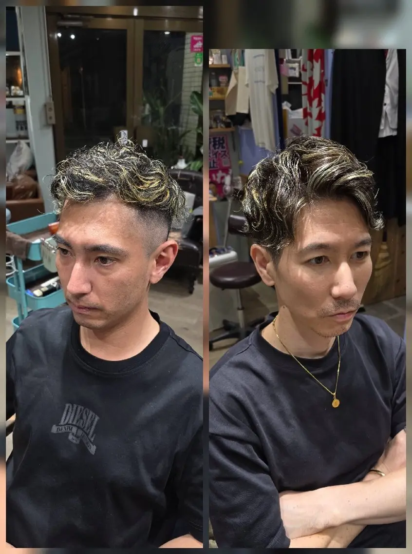 メンズ パーマ カット パーマ トリートメント ヘッドスパ 佐々木 俊介のヘアスタイル
