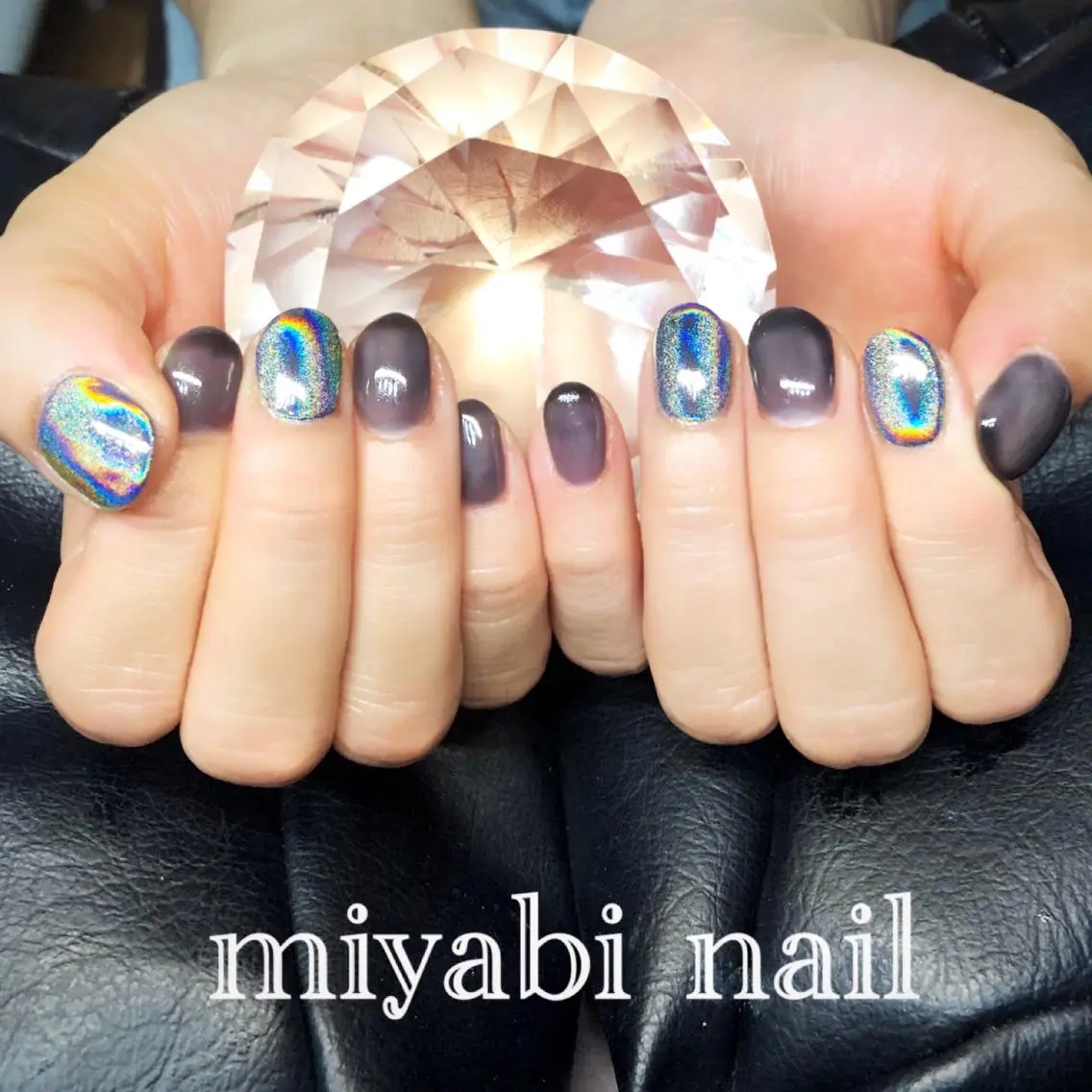 ネイル アートネイル オーロラネイル ジェルネイル ミラーネイル ニュアンスネイル ハンドネイル miyabi nail 桂川駅近くのネイルデザイン