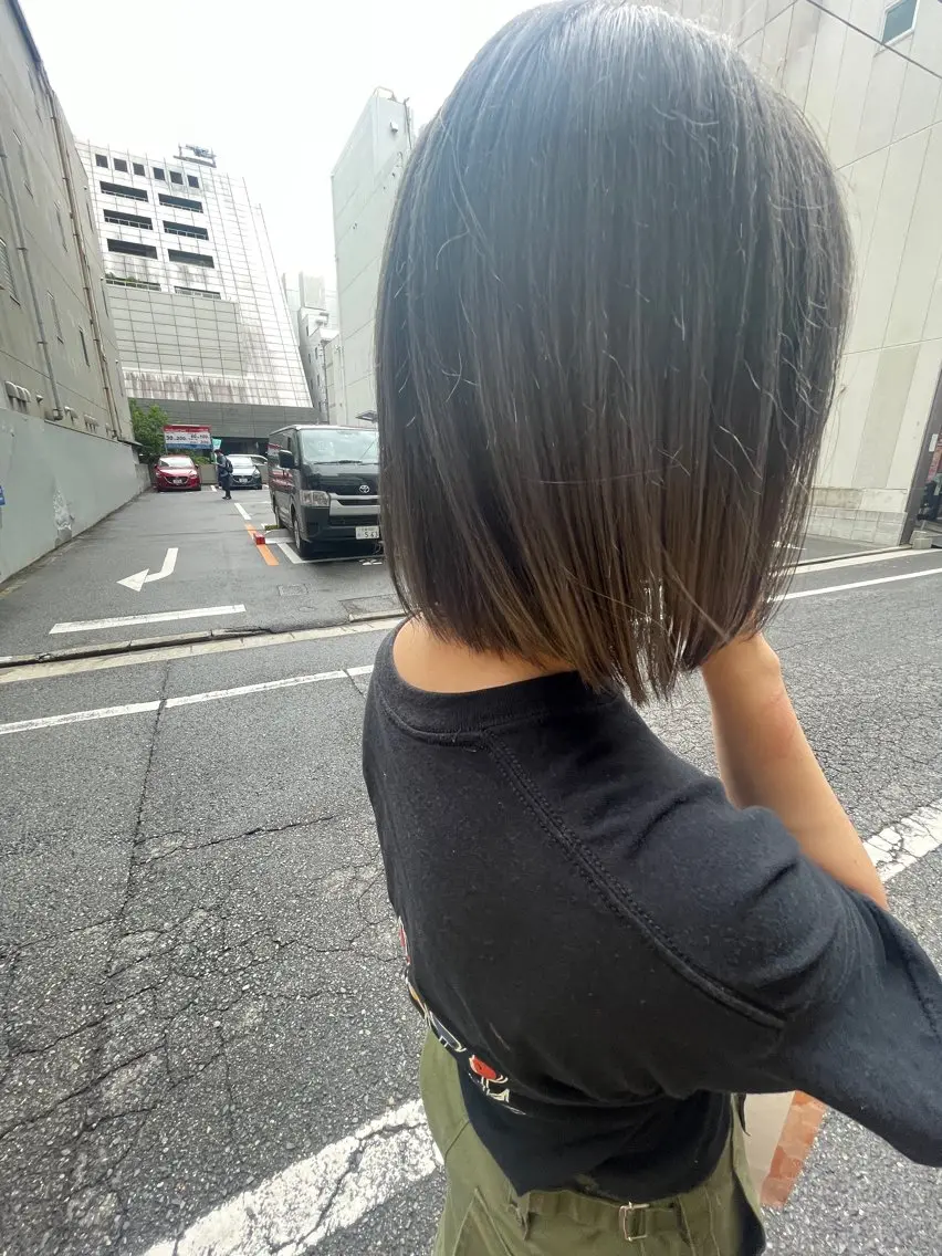 ミディアム カット ヘアカラー トリートメント ayane⭐️ボブ・ ショート・パーマのヘアスタイル