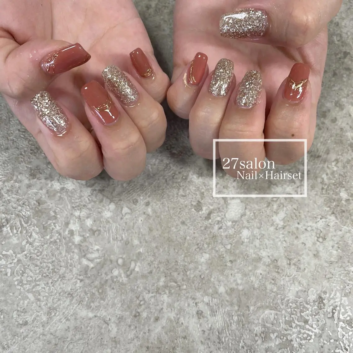 ネイル ラメ(グリッター) 27salon yuinaのネイルデザイン