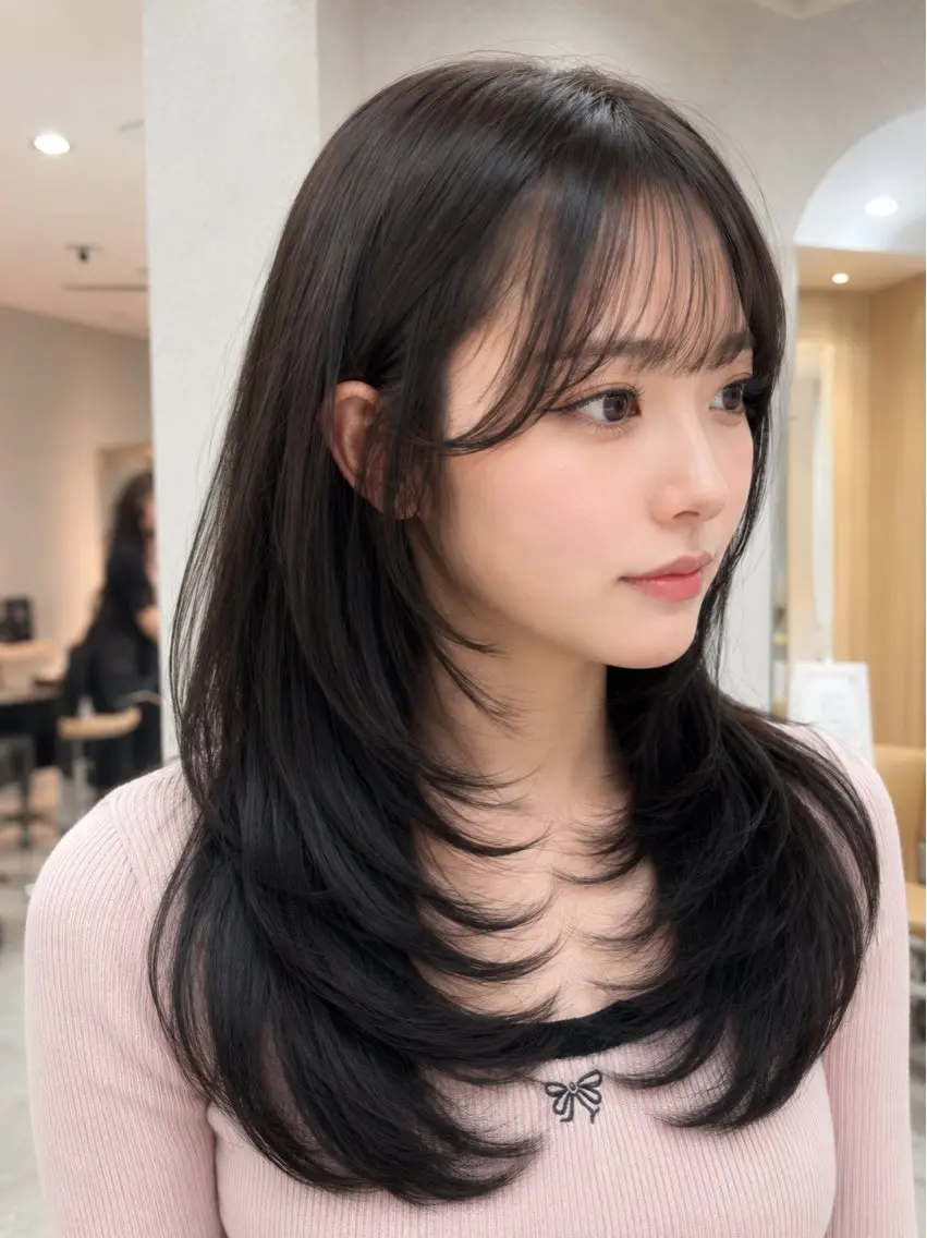 ロング カラー 透明感カラー レイヤーカット カット ヘアカラー トリートメント 香月 元希のヘアスタイル