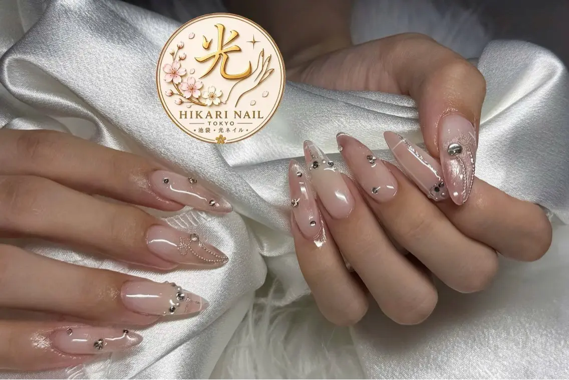 ネイル チークネイル 長さ出し フレンチネイル ガーリー ハロウィン ハンドネイル HikariNail Ikebukuroのネイルデザイン
