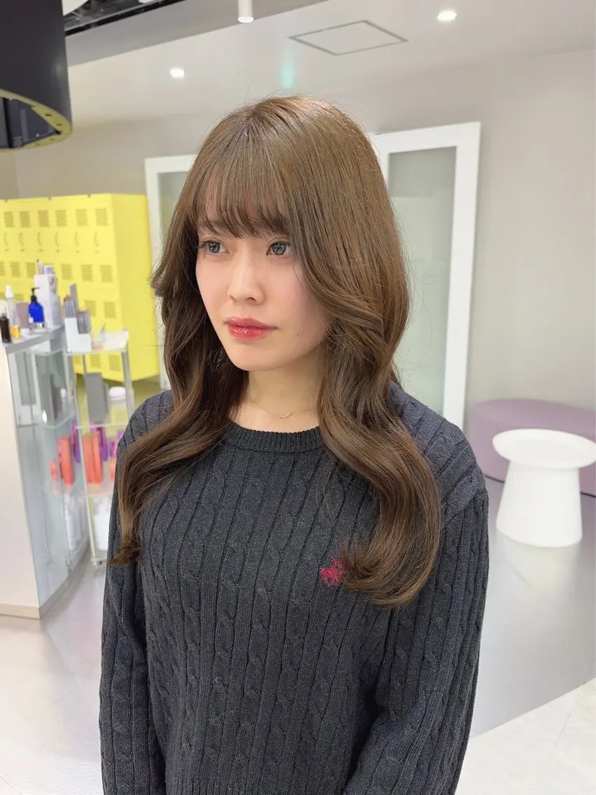 ロング カラー ベージュカラー 透明感カラー オリーブベージュ ヘアカラー Ririka /透明感カラーのヘアスタイル