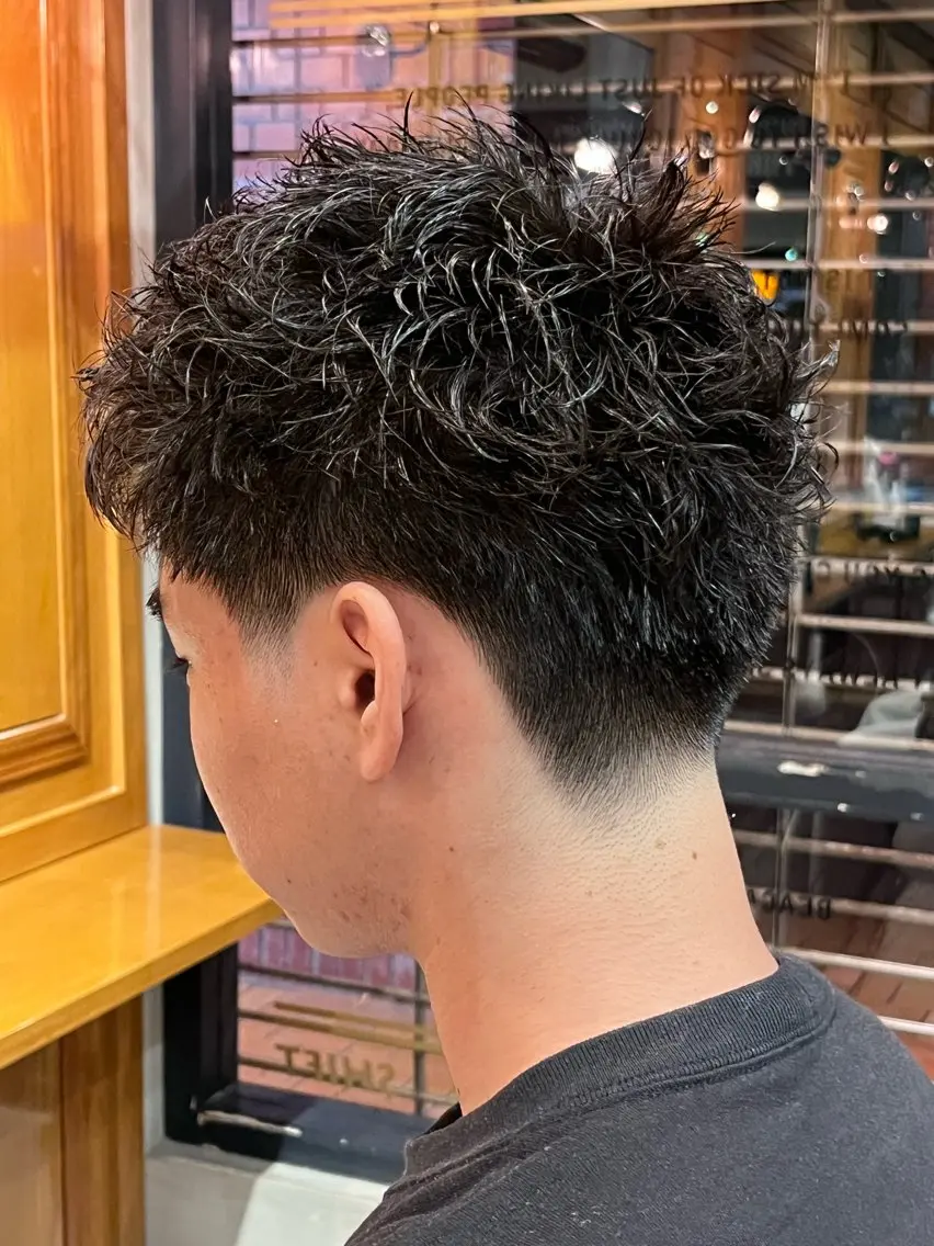 ショート パーマ メンズ メンズパーマ 濵田 蘭のヘアスタイル