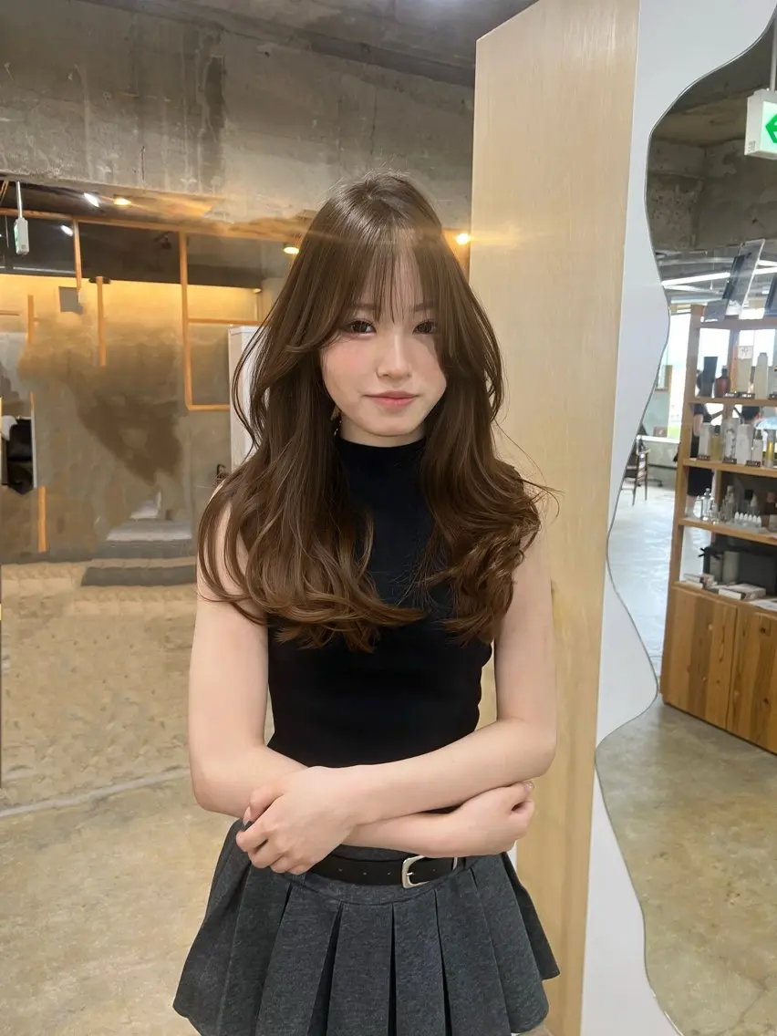 セミロング カラー カット ヘアカラー freera 希帆 kihoのヘアスタイル