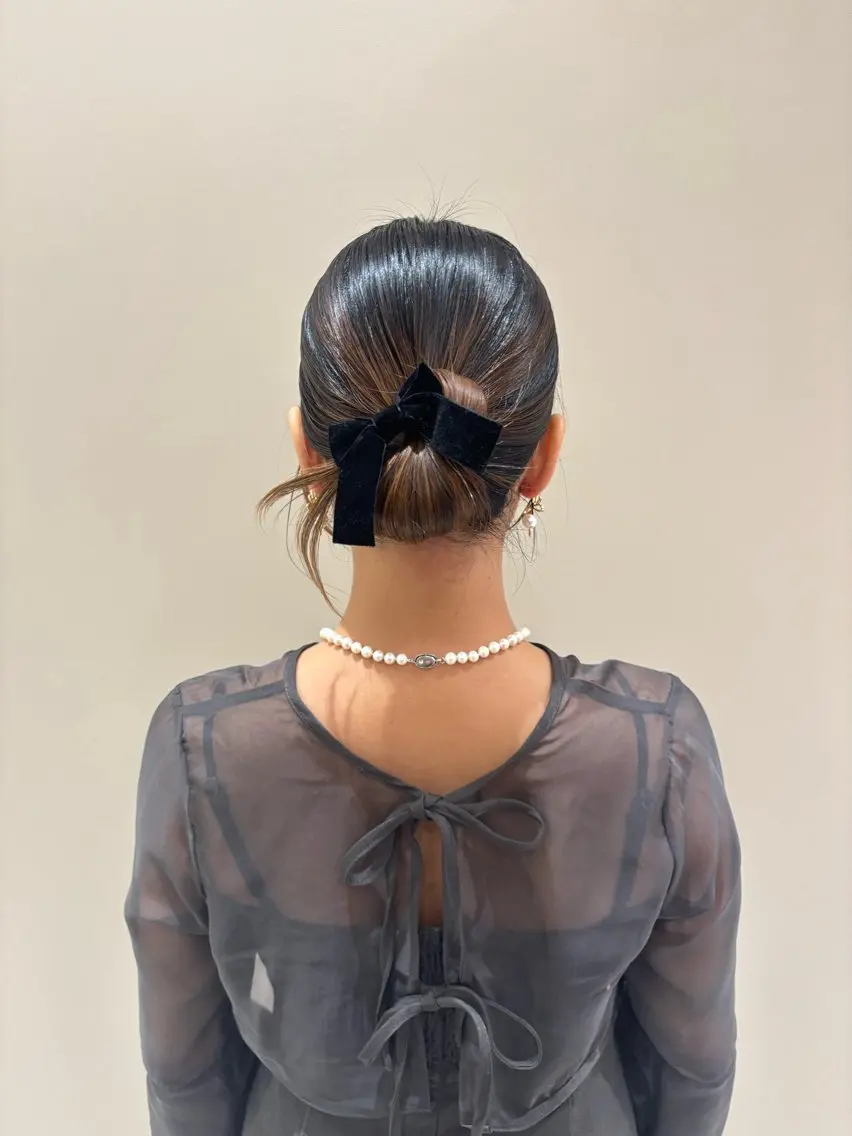 ミディアム ヘアアレンジ ヘアセット 🩷ダブルカラー/ 暖色カラー🌟るみのヘアスタイル