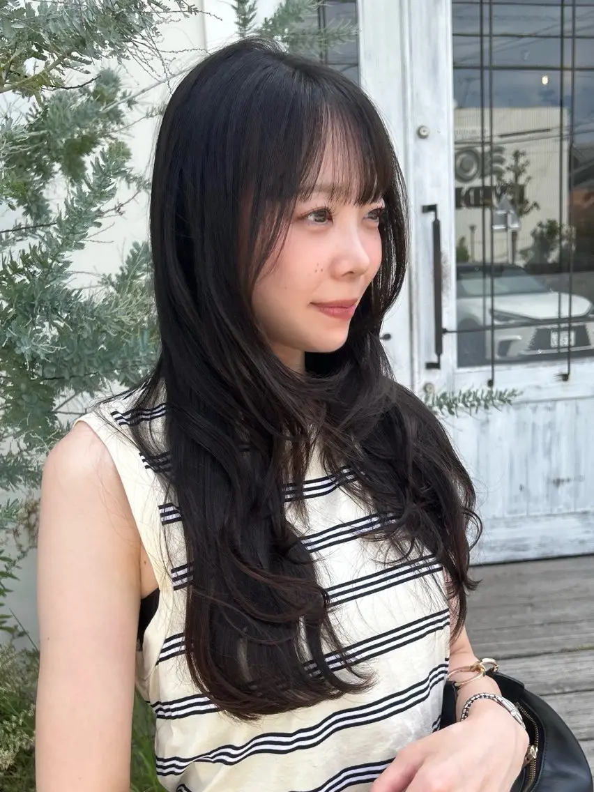 ロング 顔周りカット カット トリートメント 水谷 優華のヘアスタイル