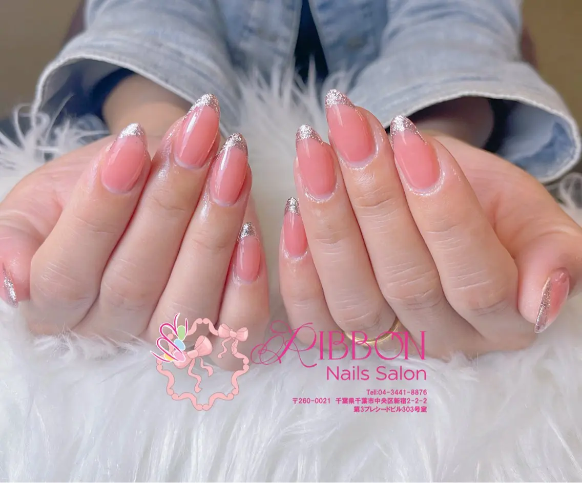 ネイル チークネイル フットネイル フレンチネイル グラデーション 韓国ネイル ハンドネイル Ribbonnail salonのネイルデザイン