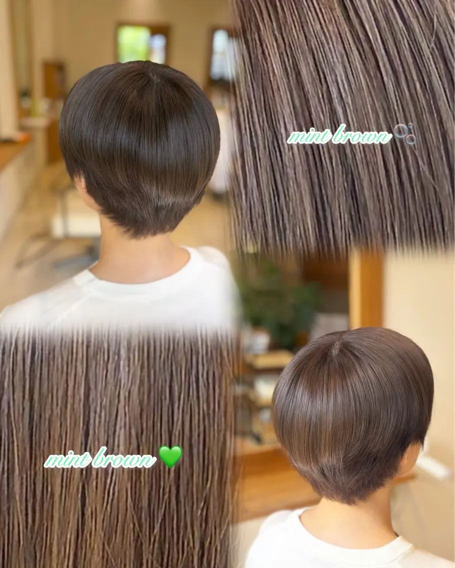 ショート カラー ミント ヘアカラー reo /DONNA高槻店のヘアスタイル