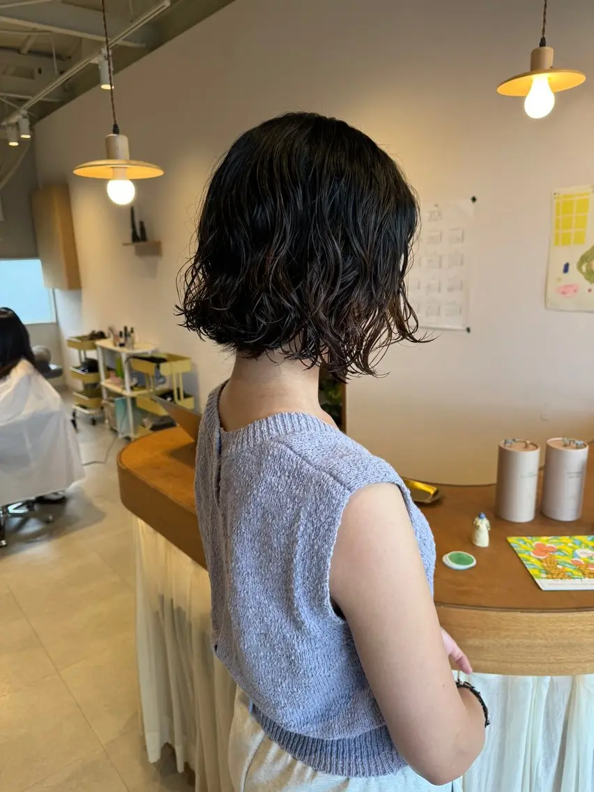 ショート カラー パーマ カット パーマ Takumi/ mukuのヘアスタイル