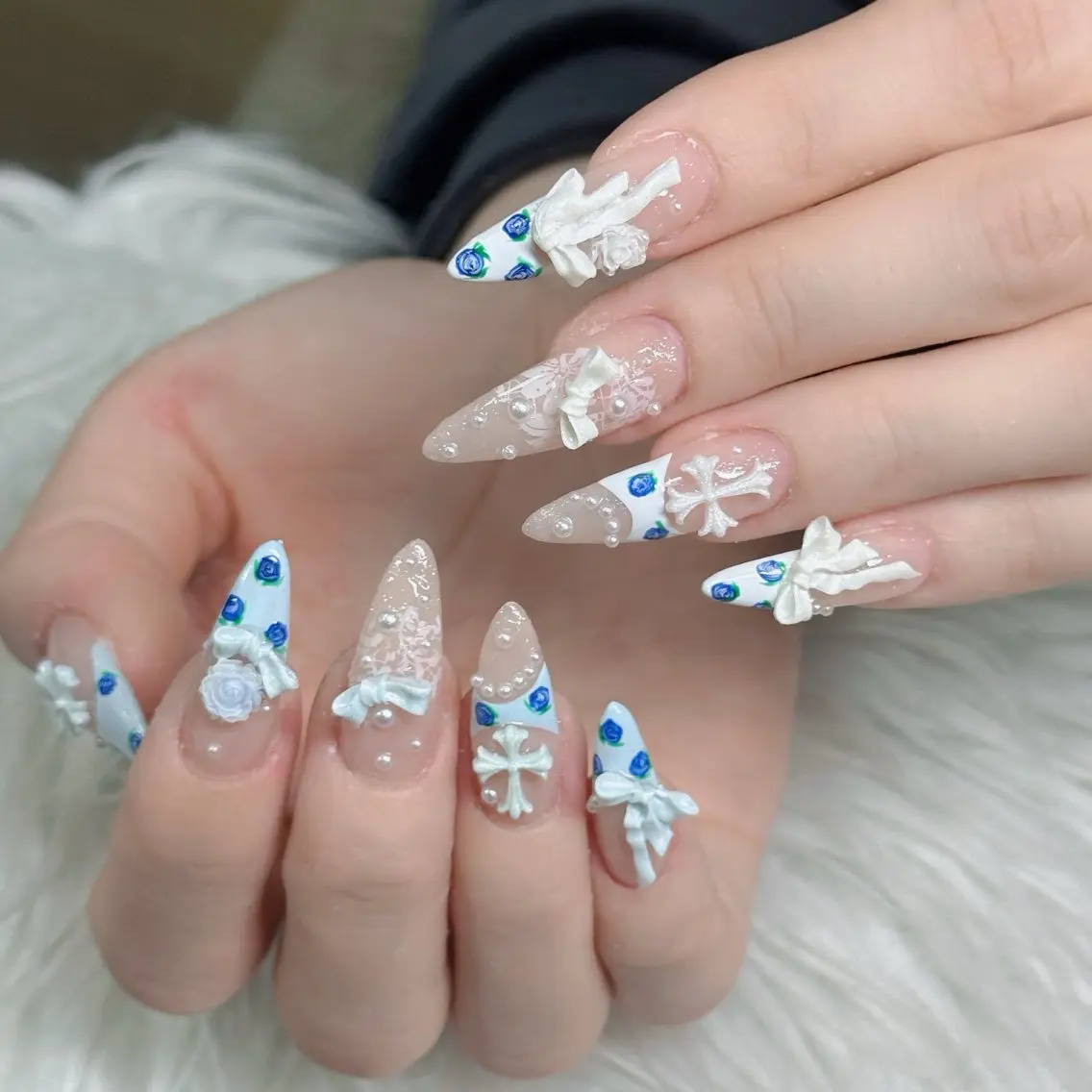 ネイル フットネイル フレンチネイル グラデーション 韓国ネイル ロングネイル ハンドネイル Hani Nail Salonのネイルデザイン