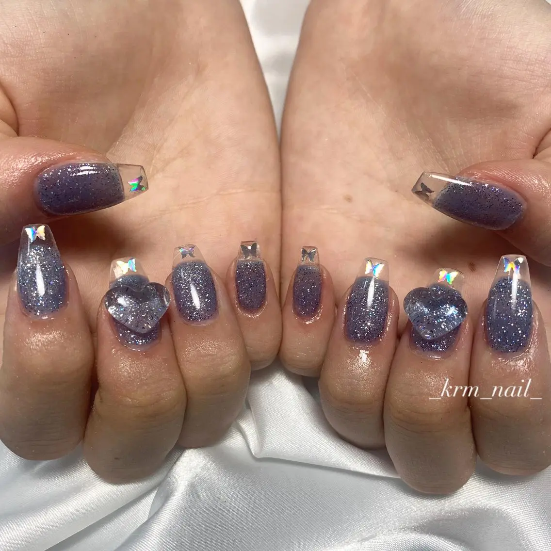 ネイル ハート ぷっくりネイル Nail salon esterellaのネイルデザイン