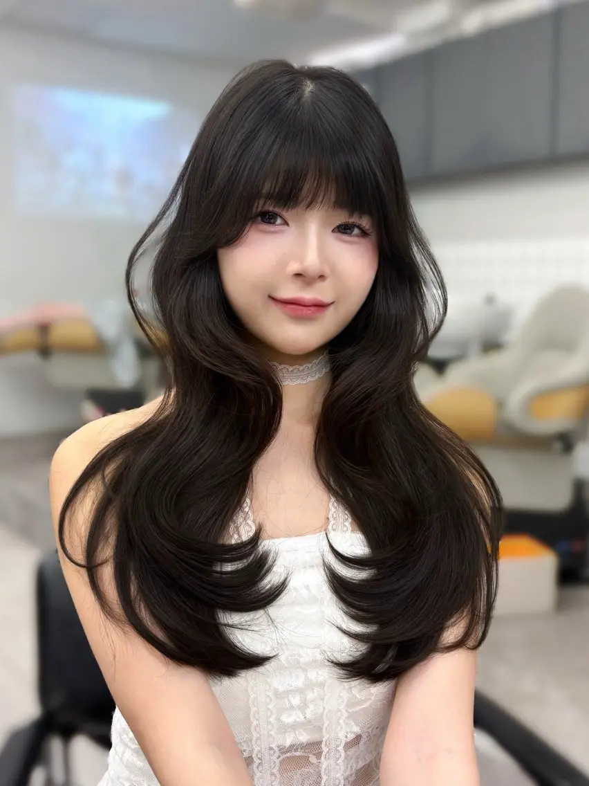 ロング 韓国風ヘア 似合わせカット 韓国ヘア🎀 もかのヘアスタイル