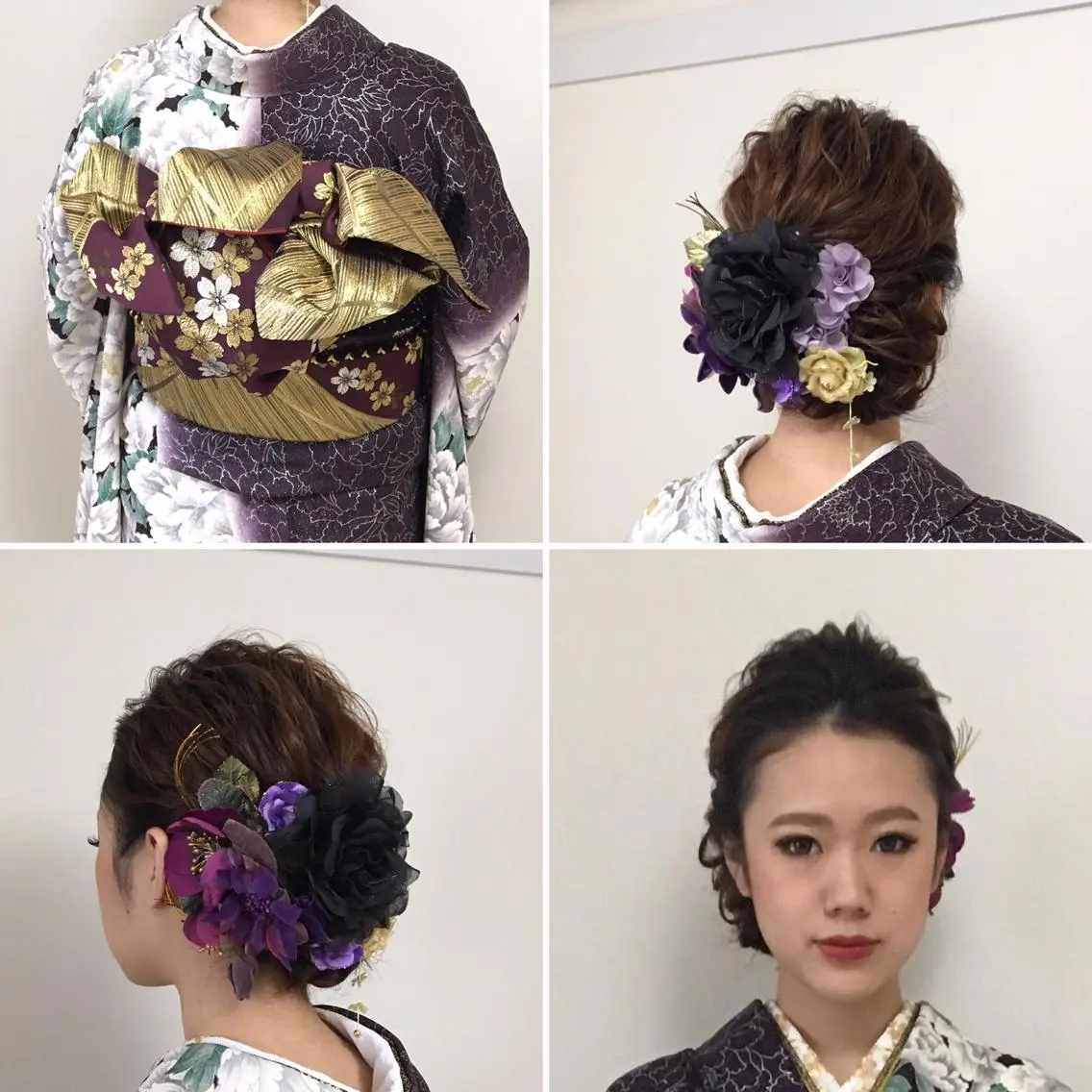 ミディアム ヘアアレンジ 成人式 着付け KANA カナのマツエク・マツパデザイン