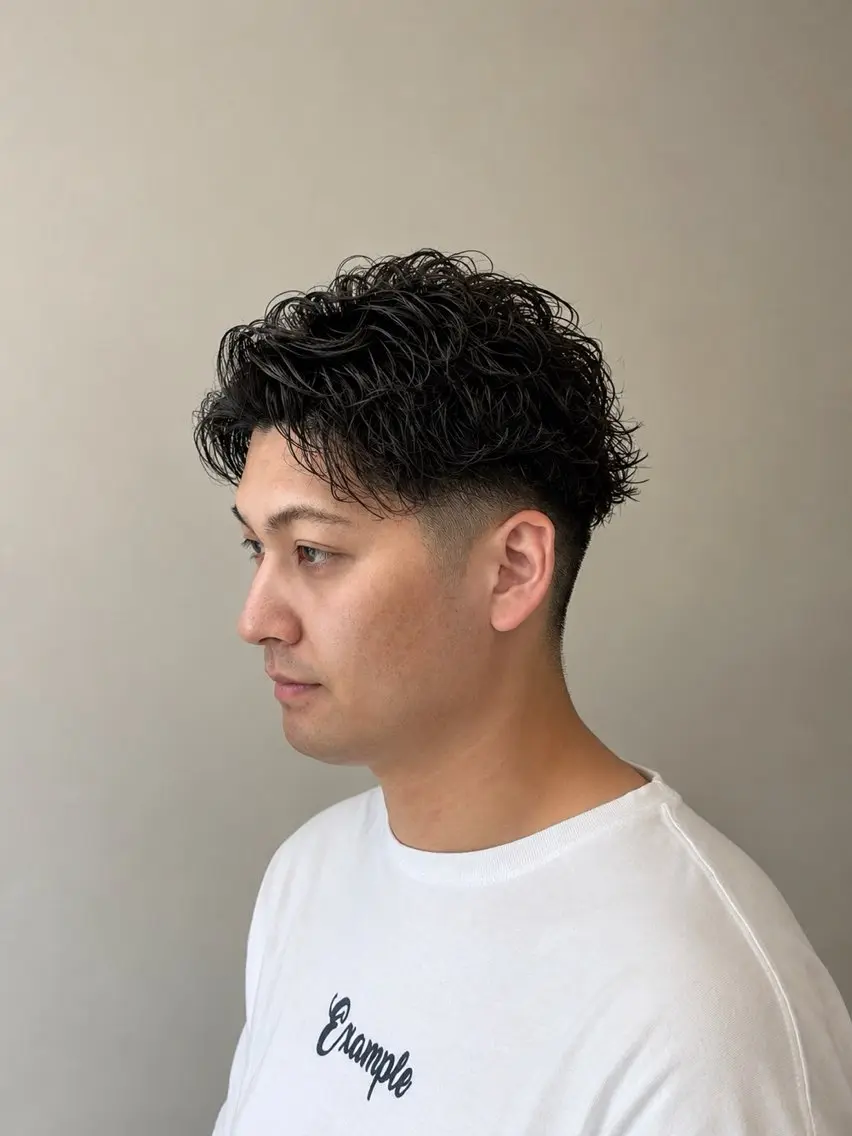 ショート パーマ カット パーマ メンズカット＆パーマ 髪質改善/岩元のヘアスタイル