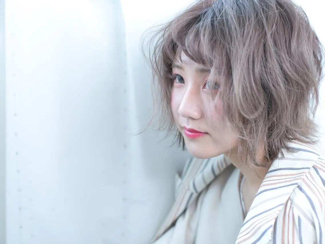 ショート カラー カット パーマ ボブウルフ/ボブ Satsuki【名駅のヘアスタイル