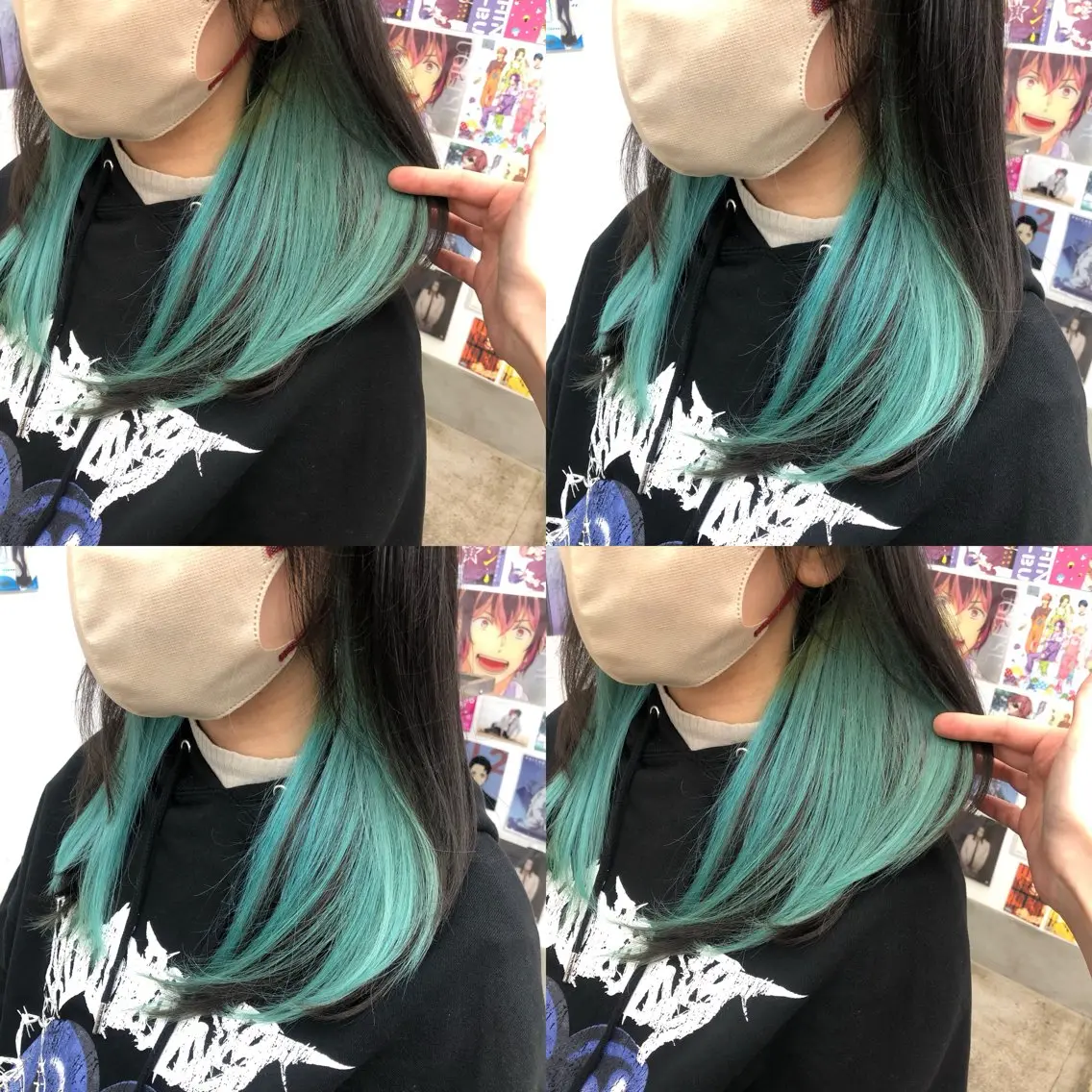 インナーのみのブリーチ(1回)+インナーのみカラー【推しカラー/アニメカラー/派手髪/イメージカラー】の写真