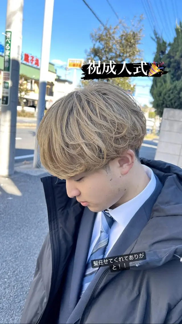 カラー ベージュカラー ハイトーンカラー ミルクティーベージュ 仲川 礼のヘアスタイル
