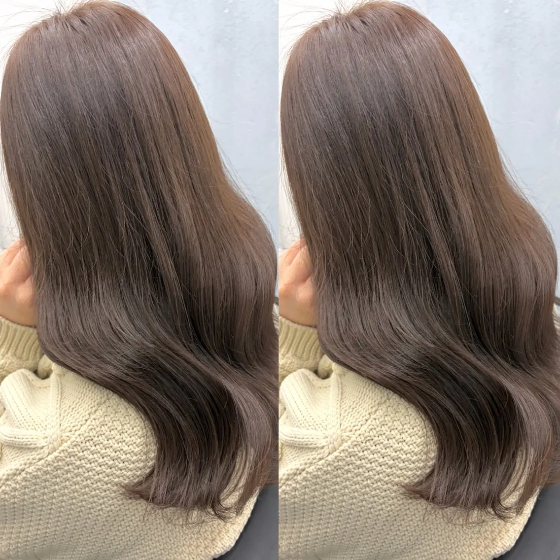 セミロング カット ヘアカラー トリートメント 透明感カラー🪿🤍 顔まわりカットのヘアスタイル