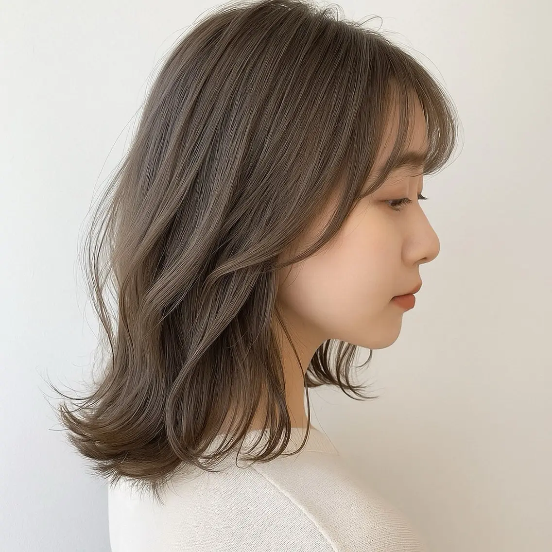 ミディアム カット ヘアカラー トリートメント ✨透明感カラー 恵比寿HAYATO✨のヘアスタイル