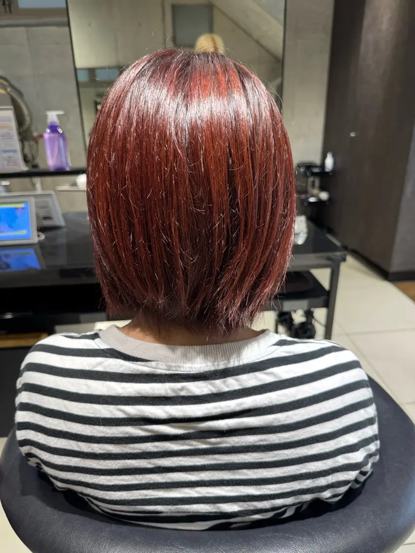 カラー ピンクカラー ヘアカラー トリートメント 艶カラー 梨菜💜のヘアスタイル