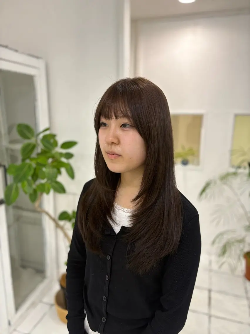 ロング カラー ブラウンカラー レイヤーカット カット ヘアカラー トリートメント 阿部 渓太のヘアスタイル