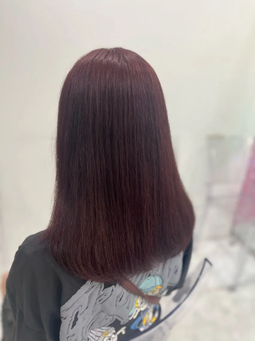 セミロング カラー ガーリー♡女の子っぽ ヘア♡ピンクカラー♡のヘアスタイル