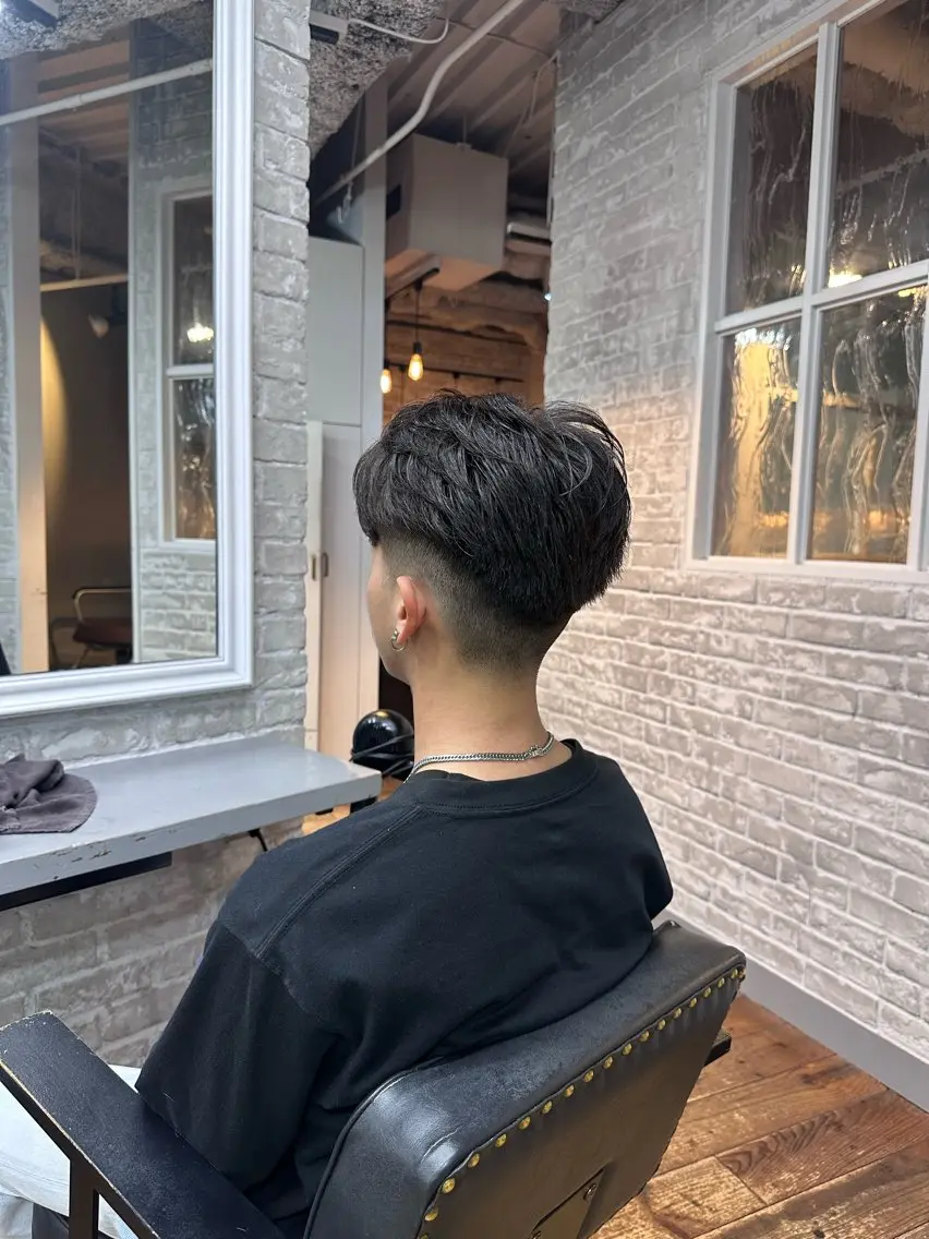 ショート カラー パーマ メンズ フェードカット 💜ベリーショート 🌷池袋/MIKUのヘアスタイル
