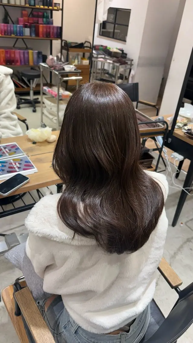 カラー ブラウンカラー 縮毛矯正 ヘアカラー 🩵ブリーチ/パーマ さくらのヘアスタイル
