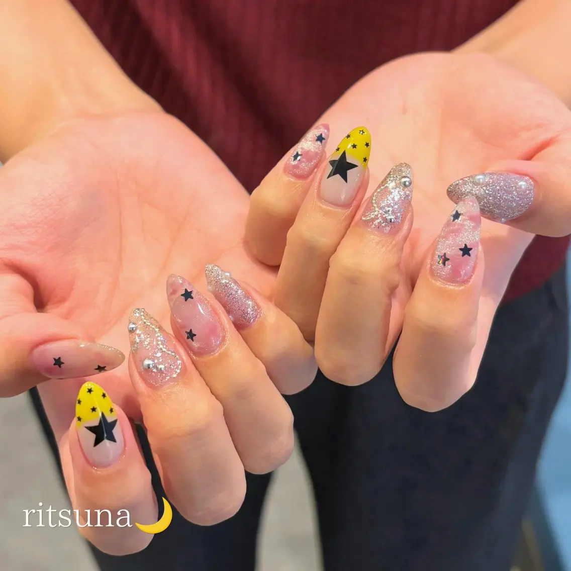 ネイル ハンドネイル ritsuna🌙 nail 堺筋本町のネイルデザイン