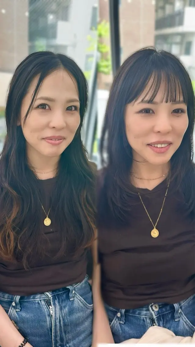 ミディアム カラー パーマ ヘアアレンジ メンズ キッズ カット 縮毛矯正 顔まわりで差がつく 🌿似合わせカットのヘアスタイル