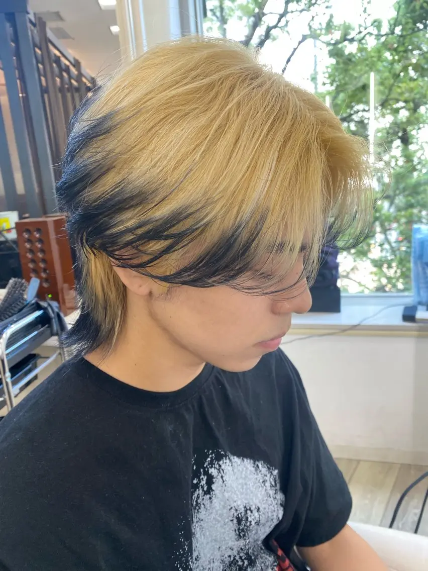 ミディアム カラー メンズ デザインカラー カット ヘアカラー トリートメント 市川 博紀 店長のヘアスタイル