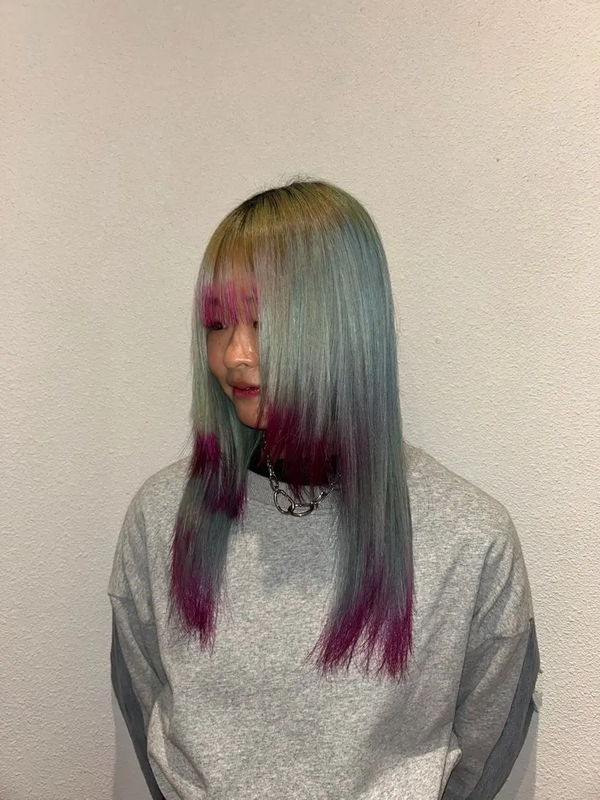 ロング カラー ボブ&寒色🎐ᩚ 短髪 COCOROのヘアスタイル