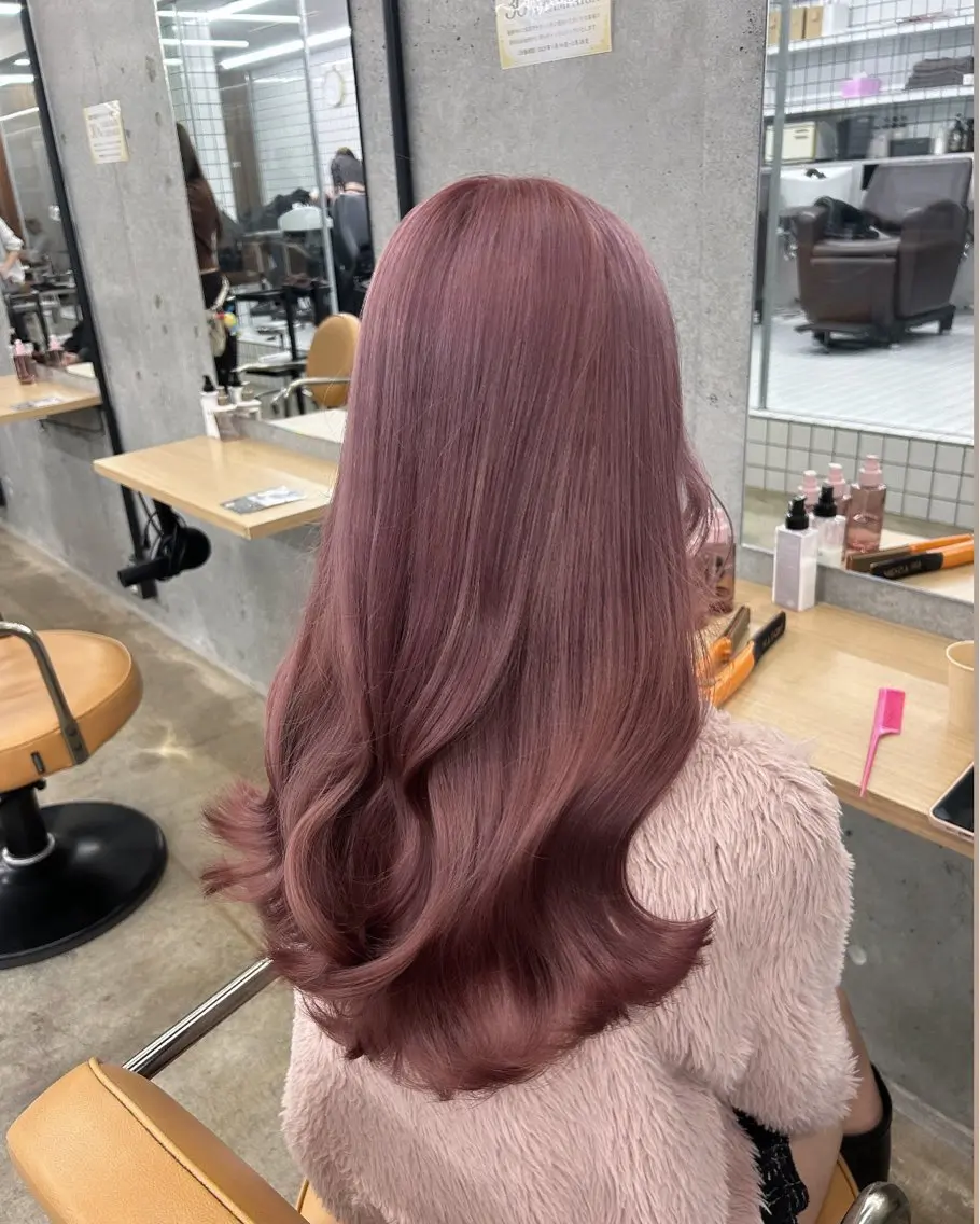 ロング カラー カット ヘアカラー トリートメント 🌷ラベンダーピンク 顔まわり🌷ねいろのヘアスタイル