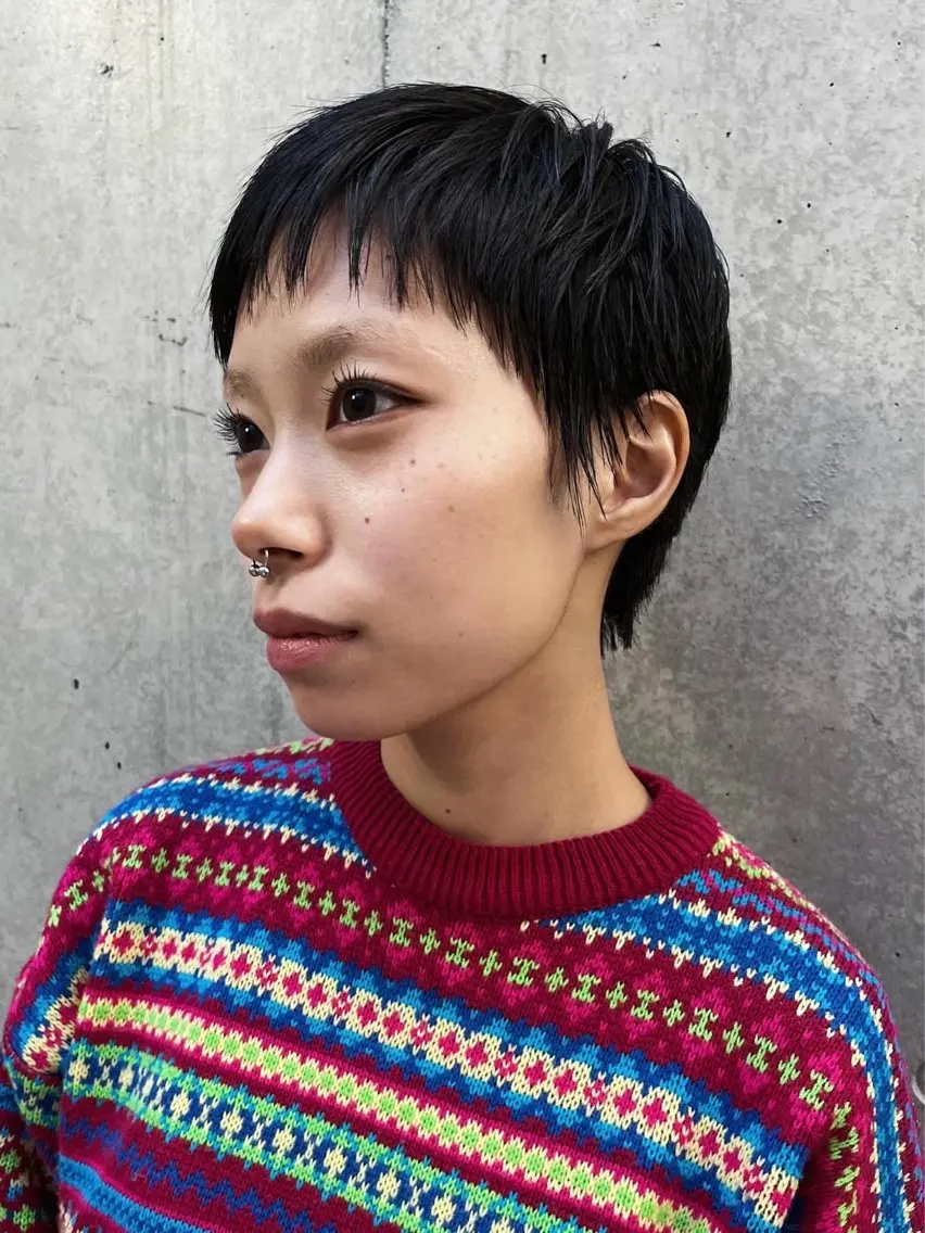 ショート ベリーショート ショートヘア カット Vicky ブリーチ メンズカジュアルのヘアスタイル