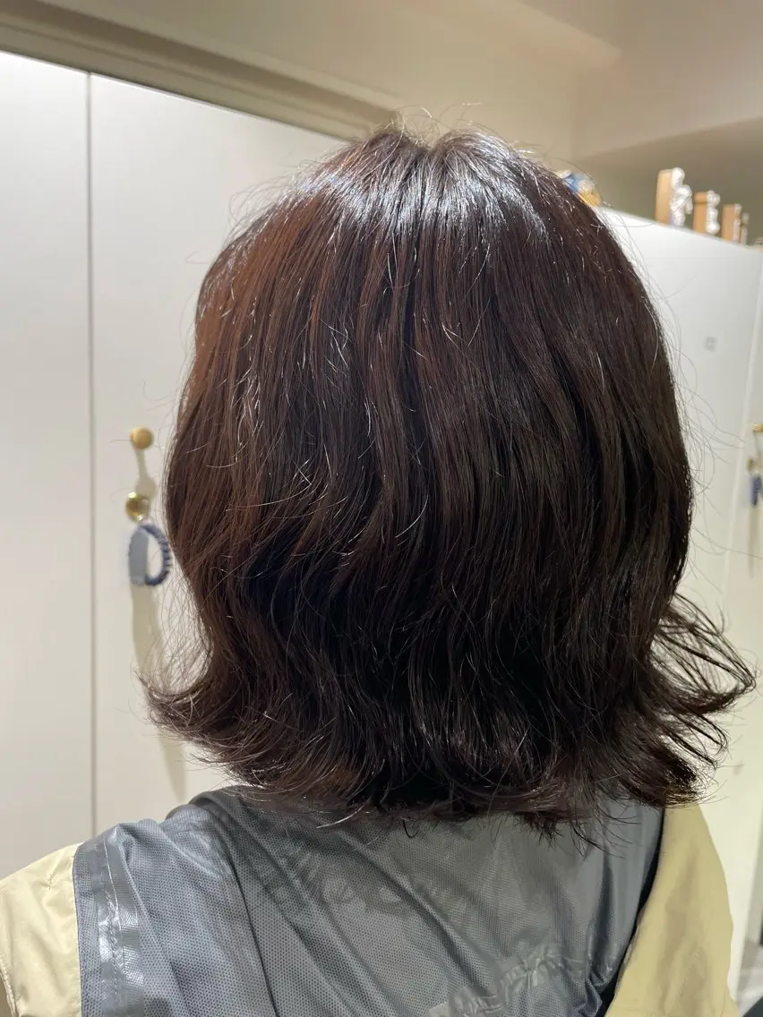 ミディアム カラー パーマ カット パーマ トリートメント 暖色カラー/レイヤー スタイル みはる🌙のヘアスタイル