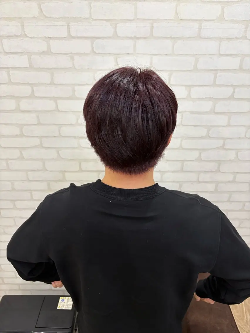 ショート カラー メンズ レッドカラー ヘアカラー トリートメント 高橋 知輝のヘアスタイル