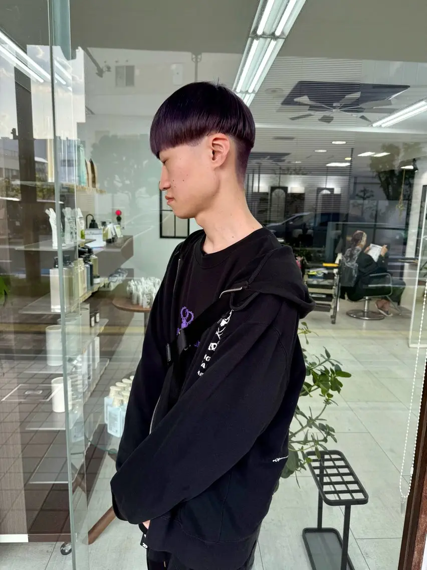 ショート カラー メンズ ディープラベンダー ダブルカラー ラベンダーカラー メンズパーマの達人 / タカシマダイスケのヘアスタイル