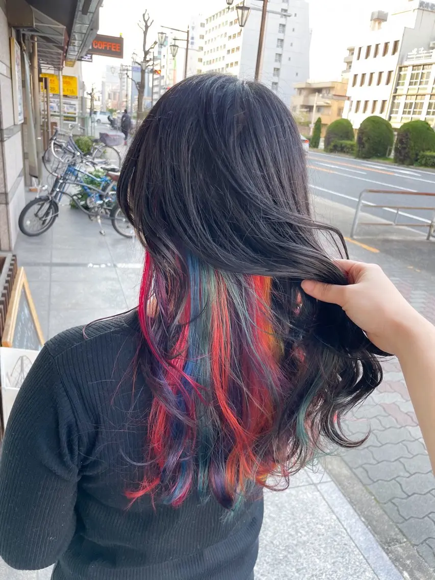 セミロング カラー インナーカラー イワタ マハ/ minim hairのヘアスタイル